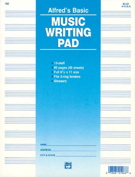 Alfred's Basic Music Writing Pad