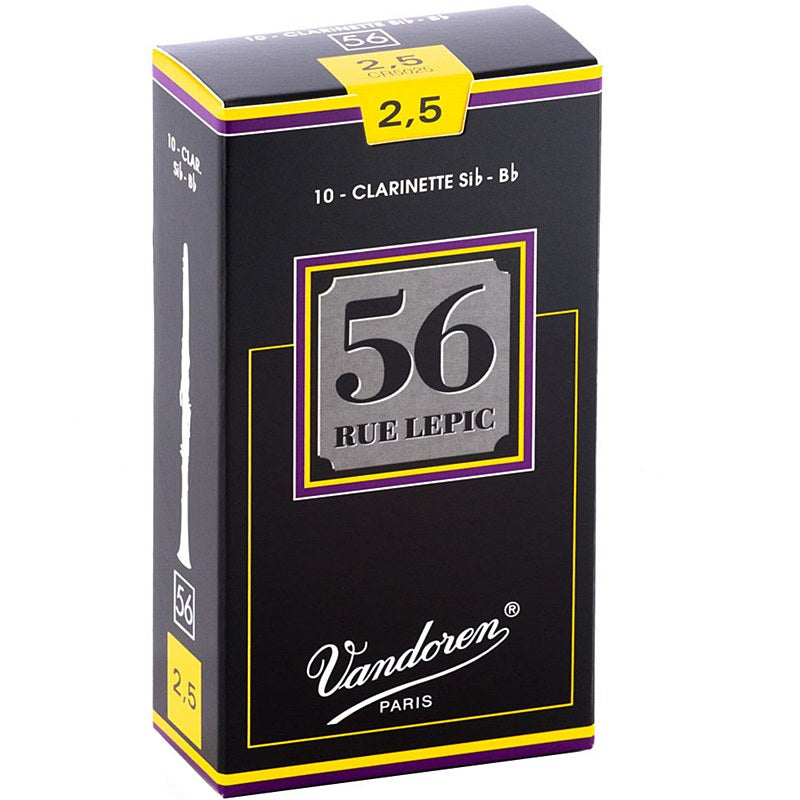 Vandoren Bb Clarinet 56 Rue Lepic Reeds Strength 2.5; Box of 10
