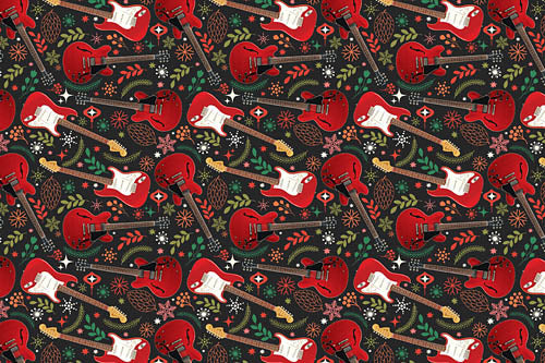 Hal Leonard Wrapping Paper – Red Guitar Theme