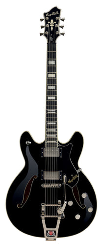 Hagstrom TREVIDLX-BLK Tremar Viking Deluxe Electric Guitar. Black