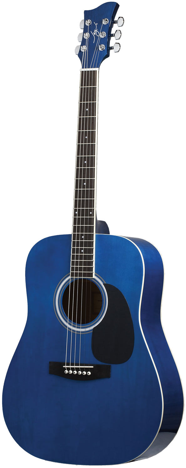 Jay Turser JJ45-TBL-A Jay-J 45 Series Dreadnought Acoustic Guitar. Trans Blue