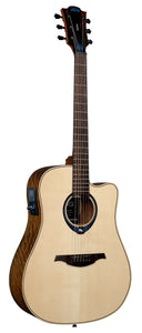 LAG THV20DCE Tramontane Dreadnought Cutaway Acoustic Guitar with Hyvib
