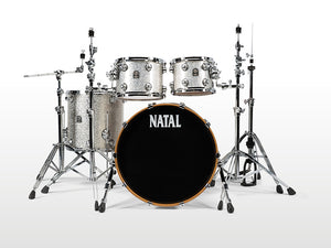 Natal Drums KMAF22-SI1 Maple Original Drum Kit. Silver Sparkle